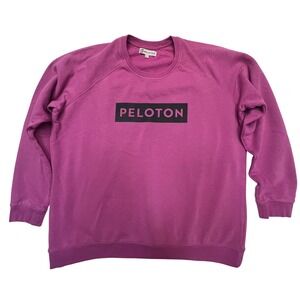 Peloton Crewneck Sweatshirt Purple Pullover Athleisure Top Cotton Blend Size‎ L